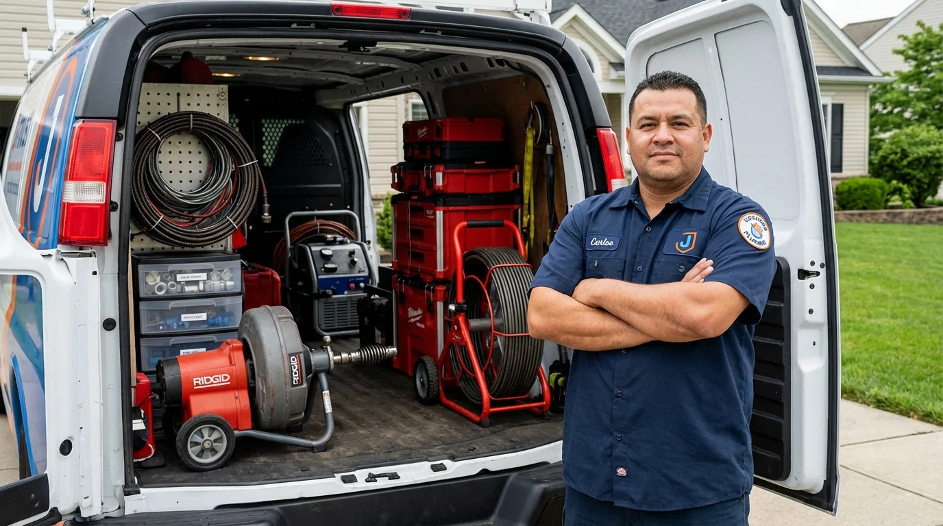 Professional drain cleaning equipment and Johns Plumbing LLC plumber in Harlem